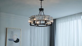 Round Modern Rustic Crystal Chandelier  Sofary Lighting [upl. by Johanna]