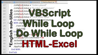 While Loop In VBScript  Do While Loop  VBScript ExcelVbscript HTMLVbscript html ExampleVbscript [upl. by Rexford]