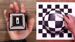 How to Draw  Easy 3D Perspective Illusion Art [upl. by Popele364]