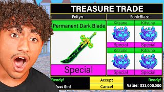 Trading PERMANENT DARK BLADE For 24 HOURS Blox Fruits [upl. by Feeney]