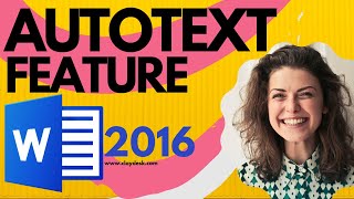 How to Use the Auto Text Feature in Word 2016 [upl. by Fitzgerald]