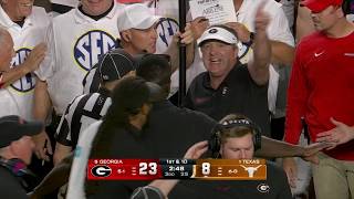 CONTROVERSY in Georgia vs Texas 😳 Refs overturn pass interference call Kirby Smart unhappy 👀 [upl. by Reseda]