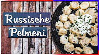 Original Russisches Pelmeni Rezept gefüllte Teigtaschen mit Hackfleisch selber machen пельмени ⬇️ [upl. by Candida800]