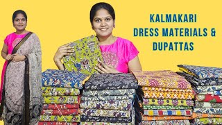 kalamkari dress materials and dupattas [upl. by Zurn]