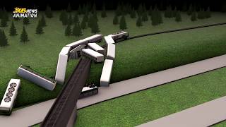 Animation of how an Amtrak train derailed near DuPont [upl. by Acissehc]