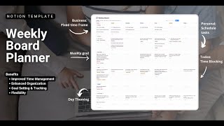 Notion Weekly Board Planner [upl. by Marnia]