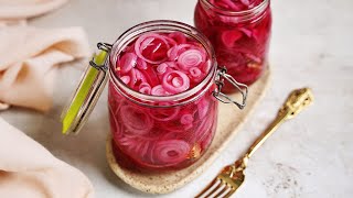 Quick Pickled Red Onions  Prepared in 10 minutes [upl. by Myca302]