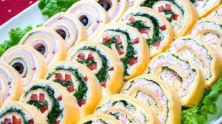 Праздничная закуска «Сырные рулетики» 3 вкусных рецепта [upl. by Koorb]