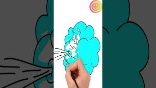 How to Draw and Color a Cute Windy Cloud  Easy Tutorial [upl. by Nowahs15]