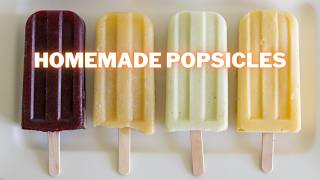 Healthy Homemade Popsicles  Homemade Ice Pops  4 easy Recipes [upl. by Elburt816]