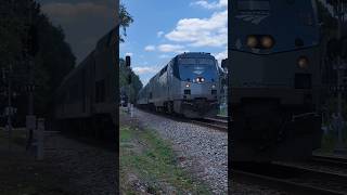 Amtrak Piedmont train P075 departs Raleigh NC at the quotWaffle Housequot signals 732024 [upl. by Adnak]