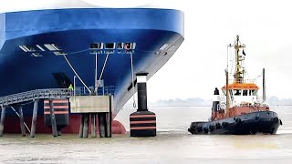 Losmachen Autotransporter GLORIOUS LEADER exit prepair RoRo car carrier Emden C6VT9 IMO 9357298 [upl. by Bolt]