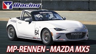 Multiplayer Rennen  iRacing GER T500RS Mazda MX5 Cup  Mazda Raceway Laguna Seca [upl. by Olnton]