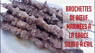 BROCHETTES DE BOEUF MARINÉES A LASIATIQUE  DÉLICIEUSE RECETTE FACILE  ASTUCE DÉCOUPE VIANDE [upl. by Divod]