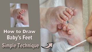 PASTEL PENCIL Portrait Tutorial HOW to DRAW Baby FEET Narrated with realtime footage [upl. by Dolora]