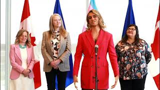 Trans Day of Visibility 2024  Rachel Notley press conference [upl. by Hsakiv]