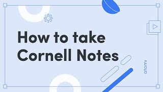 Study Skills How to Take Cornell Notes [upl. by Pallaton]