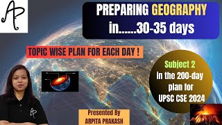 GeographySub 2 coverage in 3035 days in the 200 day plan for UPSC Civil Services Examination24 [upl. by Nnuahs]