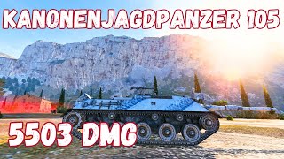 Kanonenjagdpanzer 105  5503 Damage  Cliff  World of Tanks [upl. by Armallas]