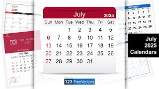 July 2025 Calendar  123FreeVectors [upl. by Arod271]