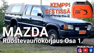 Mazda Ruostevauriokorjaus Osa1 Kemppi 220A Testissä pukinpaja1974 [upl. by Nodnas]