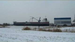 Stapellauf der Flevoborg 15012010 Ferus Smit Werft Leer [upl. by Notneb]