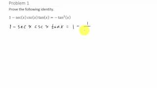 Proving Trigonometric Identities Example 1 [upl. by Mcgraw]