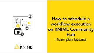 How to schedule a workflow execution on KNIME Community Hub Team plan [upl. by Fablan272]