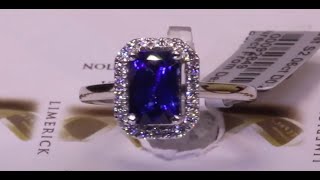 92849  S206ctD024ct  Sapphire and with Round Brilliant Diamond Halo  Platinum [upl. by Syl]