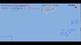 Integrales por partes 06 ejemplo 4 x por arcotangente parte 2 [upl. by Viddah981]