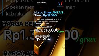 Harga Emas Antam Turun Rp15000 Emas Dunia Anjlok ke Terendah 5 Pekan beliemasantam hargaemas [upl. by Retrop]