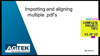 AGTEK TechTips across a project  2 import multiple data files [upl. by Aneetsirhc]