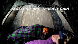 SOLO CAMPING HEAVY RAIN  STRUGGLE TO BUILD A TENT  BIG RAIN AND LONG RAIN‼️ [upl. by Aselehc325]