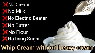 How to make Fluffy amp Foamy Whipped Cream without Heavy Cream Using 3 Egg Whites by FooD HuT [upl. by Henning]