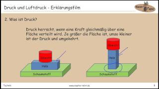 Druck und Luftdruck  Erklärungsfilm [upl. by Yecal]