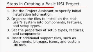 MSI  Steps in Creating a Basic MSI Project  InstallShield 2009 [upl. by Ledif]