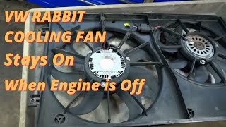 VW Rabbit Code P0480 Radiator Fan Stays On When Engine is Off Cooling Fan circuit Testing [upl. by Anerbas226]