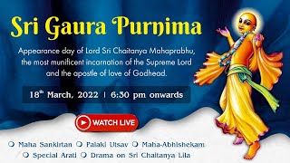 Live Gaura Purnima 2022 Celebrations  Hare Krishna Mandir Ahmedabad [upl. by Oballa]