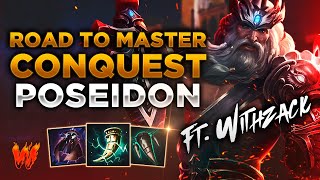 POSEIDON PROBANDO EL LIFESTEAL AQUI D  Warchi  Smite Road to Master Conquest S11 [upl. by Aelyak]