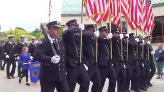 Monitor Hose 125th Anniversary2016 Ossining FD Firemens Parade  Reviewing Stand [upl. by Ihculo]