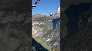 2 way base jump into Lauterbrunnen Valley 🇨🇭 flying adventure nature outdoors mountains [upl. by Phaidra]