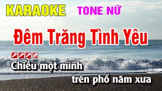 Karaoke Đêm Trăng Tình Yêu Tone Nữ Nhạc Sống  Hoàng Luân [upl. by Nim545]