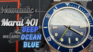 Nomadic Marai 401 Deep Ocean Blue  My 1st Experience with the Nomadic Watch Brand [upl. by Wiskind]