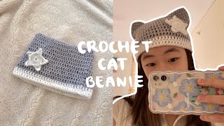 crochet pinterestinspired cat beanie with star  beginner friendly tutorial [upl. by Daney529]