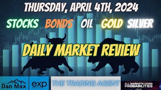 Daily Market Review for Thursday April 4th 2024 for stocks oil bonds gold and silver [upl. by Yraek174]