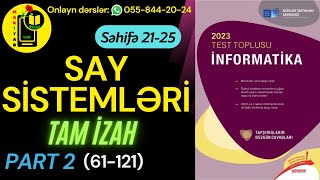 DİM TEST TOPLUSU İNFORMATİKA 2023  SAY SİSTEMLƏRİ  61121  PART 2 [upl. by Anoit]