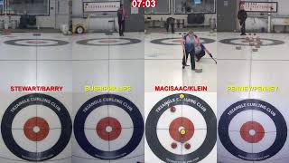 Mixed Doubles Bonspiel  A QF  StewartBarry v BushPhillips amp MacIsaacKlein v PenneyPenney  1 [upl. by Melgar]