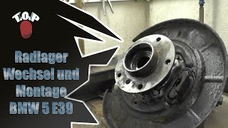 BMW E39 Touring Radlager wechseln aufpressen montieren Schraubenpresse Hinterachse Tutorial [upl. by Athallia]