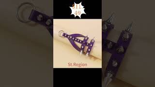 Purple Polystyrene amp SilverPlated Rivets WristToFinger Bracelet wristbracelet fingerbracelet [upl. by Ataymik]