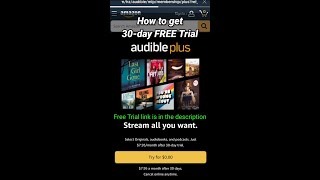 How to get 30 days free trial Amazon Audible Plus shorts audiobook amazon [upl. by Vitoria965]